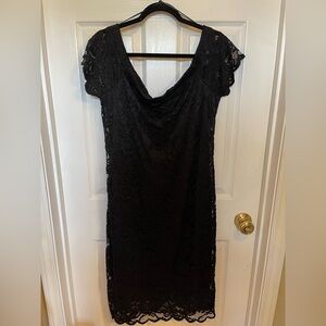Elegant Little Black Lace Dress, size 1x by Ambiance
